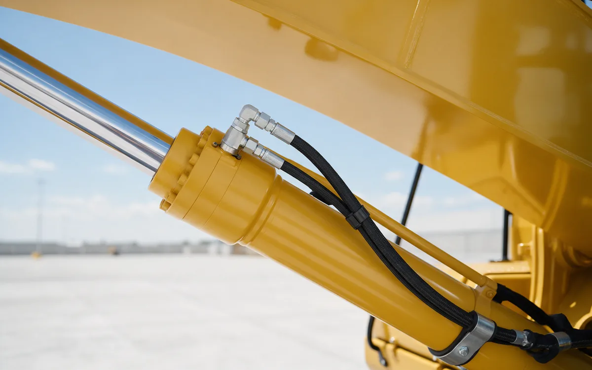 An excavator hydraulic cylinder
